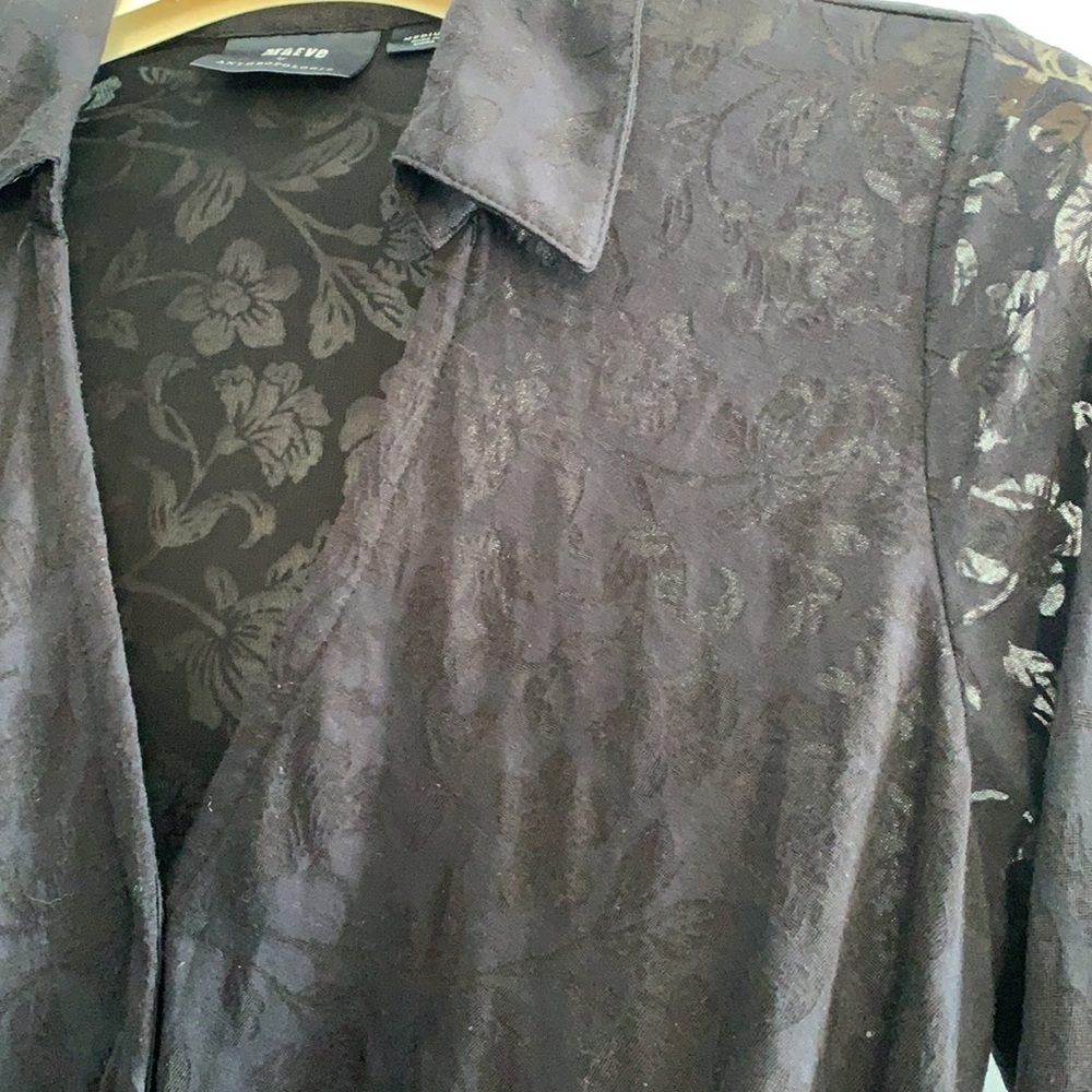 Anthropologie Maeve V neck sheer floral
